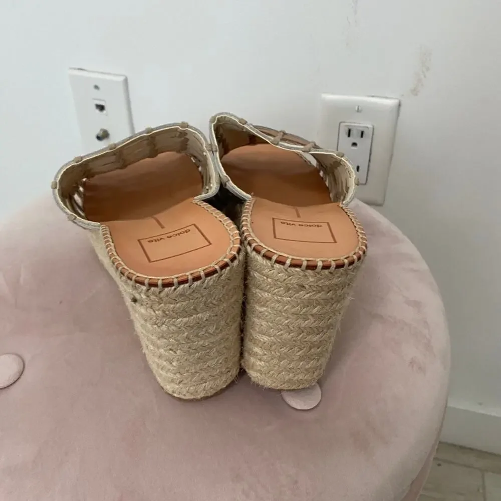 Dolce Vita Strappy Animal Print Espadrille Wedge Heels Size 10